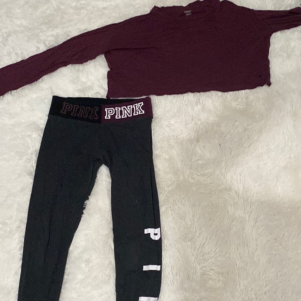 PINK - Maroon Yoga Set